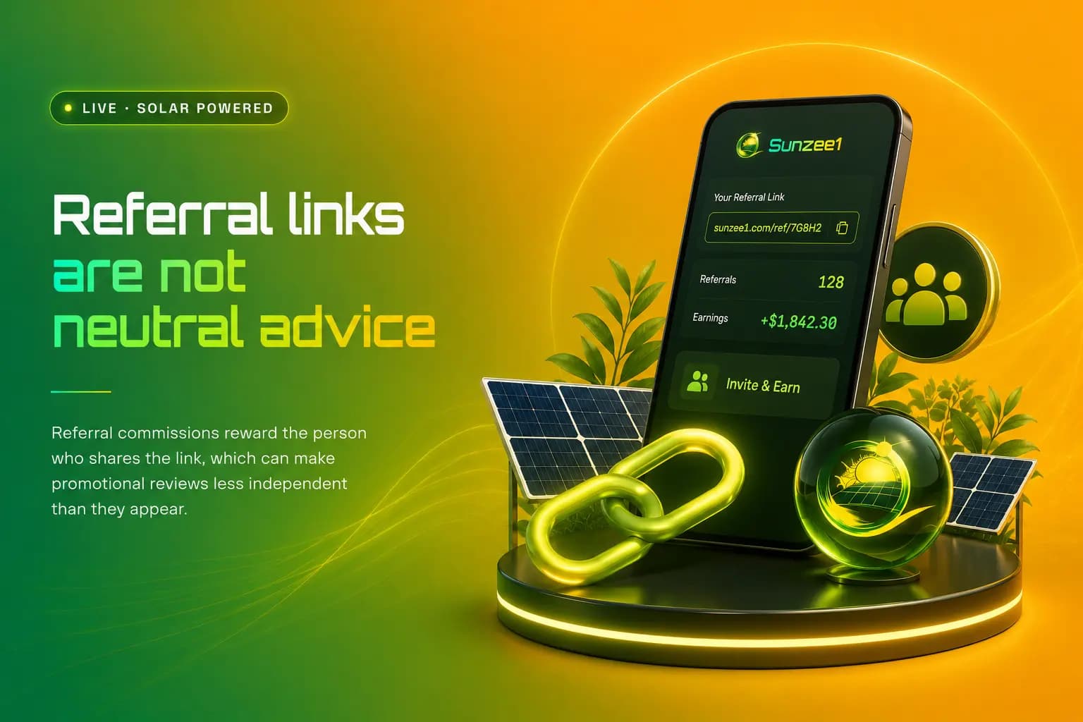 Referral links are not neutral advice Two people shaking hands in a business setting